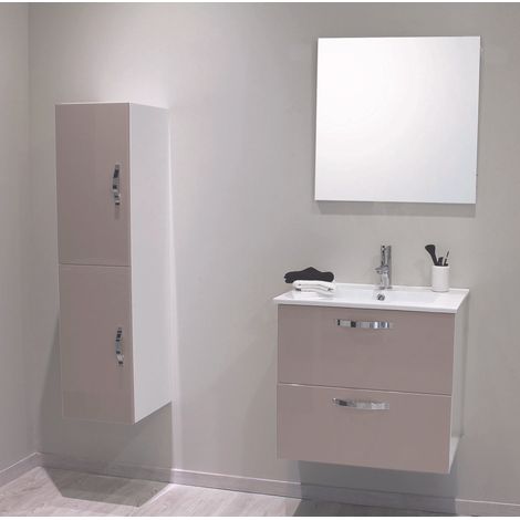 Ondee – Façades de tiroir MIXY 80cm – MDF laqué sable – Conçues pour meubles de salle de bain – Montage sur caissons 80cm (1/4)