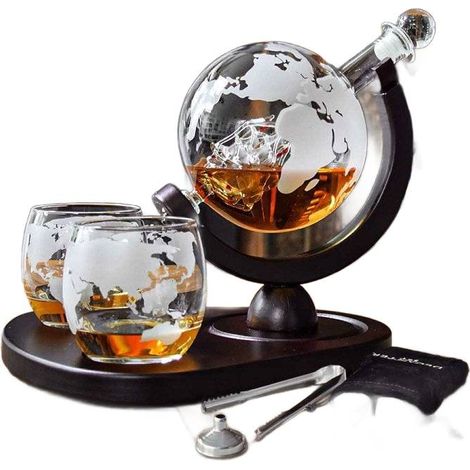 Decanter con due bicchieri e vassoio - spedizione in globo (1/5)