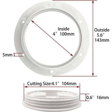 Plaque de pont noire et blanche de 10 cm, couvercle de trappe d'accès pour yacht, couvercle en plastique pour trappe d'inspection, couvercle de panneau de pont, accessoires nautiques pour yacht, noir (1/3)