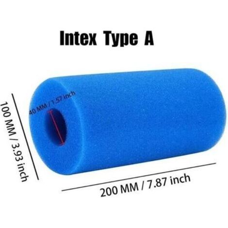 pair Éponge filtrante de type A, mousse pour filtre de piscine, filtre de piscine réutilisable et lavable, cartouche filtrante, filtre réutilisable pour spa Intex, lot de 2 (1/3)