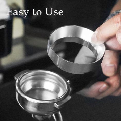 Embudo dosificador de 58 mm，Embudo dosificador magnético para espresso，Accesorios para café，Apto para portafiltros de 58 mm，Plateado (1/4)