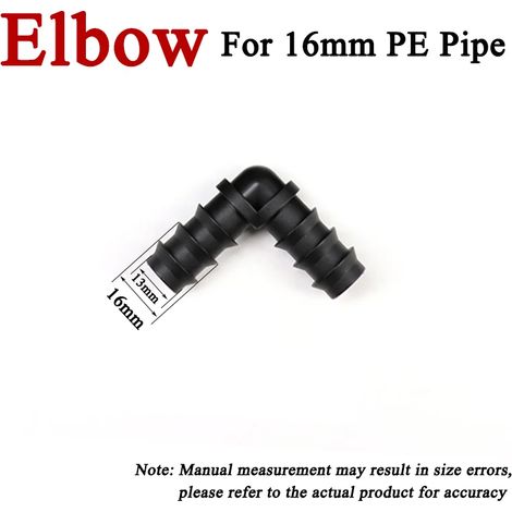 (Coude 16 mm - Lot de 10 - Chine continentale) Raccord en T pour tuyau PE de serre, coude droit, bouchon, accessoire pour micro-irrigation par aspersion (1/5)