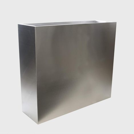 Köhko® Carré potager design Viva en acier inoxydable 95 x 35 x 80 cm, bac à planter grand et anguleux fini brossé mat (1/5)