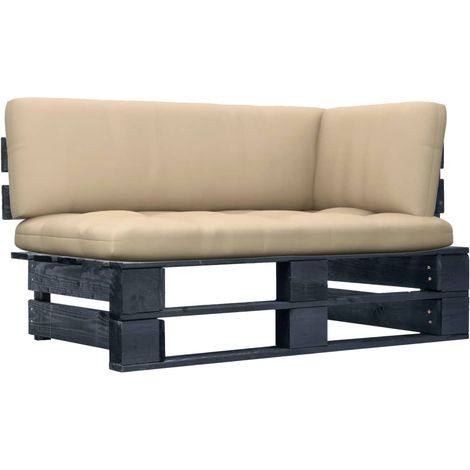 Garten-Ecksofa aus Paletten Schwarz Imprägniertes Kiefernholz (1/5)
