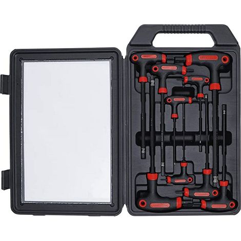 Bgs Technic – Coffret de 9 clés mâles 6 pans BTR avec poignée en T – Acier chrome vanadium – Longueur 100 à 200 mm – Tête sphérique pour accès étroit (1/3)
