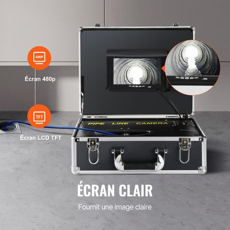 VEVOR Camera Inspection Canalisation 30 m Endoscope deEcran 7'' avec Enregistreur DVR Etanche IP68 12 LED Reglables Carte SD 16 Go pour Conduit Tuyaux Egout Maison Evacuation des Eaux Usee Plomberie — vue 4