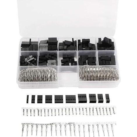 – Kit de connecteurs Dupont 620PCS – 2.54mm mâle/femelle – Compatible AWG 18-26 – Tension 250V – Courant 3A – Assemblage rapide (1/5)