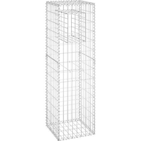 Poteau à panier de gabion 40x40x140 cm Fer