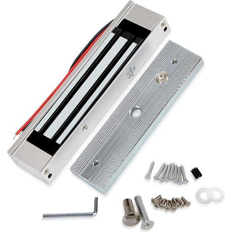 Serrure de porte électrique magnétique DC 12 V Type NC Serrure électromagnétique pour porte en verre à une porte en bois, Multicolore (1/5)
