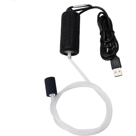 Aquarium Air Pump, Mini USB Oxygen Pump, Silent Oxygen Pump, Energy Saving Oxygen Bubble, with Air Stone and Single Outlet Silicone Hose (1/5)