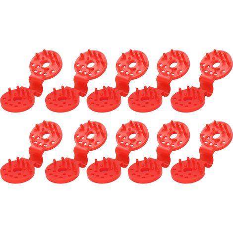 Lot de 100 pinces en plastique pour toile d'ombrage, résistantes aux oiseaux, pour serre et jardin extérieur (rouge). (1/5)