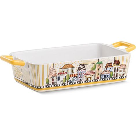 Egan pirofila Paese Mio porcellana giallo rettangolare 24,5 x 13 cm