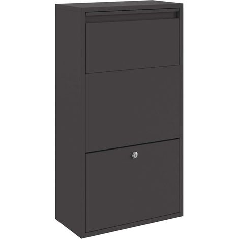 Boîte de dépôt de colis avec porte Noir 44 x 22 x 82 cm Acier (1/5)