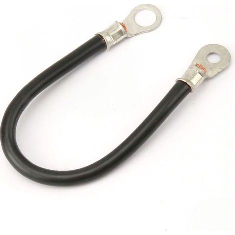 Câble batterie avec cosses pour tondeuse. Noir. Longueur 20 cm