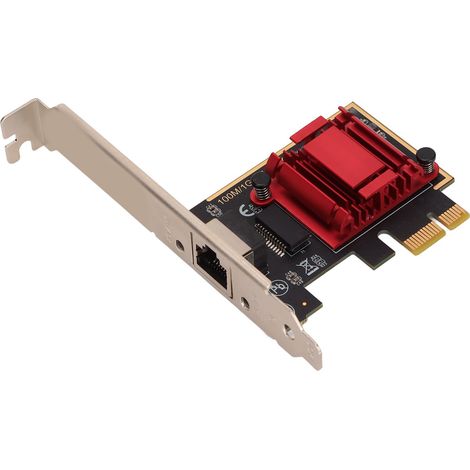 PCIe-Netzwerkkarte (2,5 Gbit/s, 2500/1000/100 Mbit/s) mit RJ45-Anschluss, kompatibel mit Windows, Linux, macOS und Servern. (1/5)