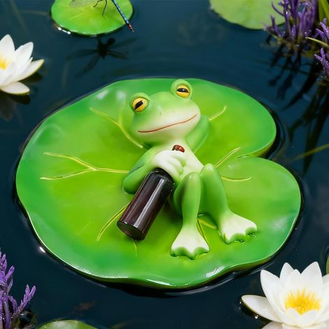 Froschförmige Gartenornamente – lustige, schwimmende Dekorationen, geeignet für Gartenteiche. (1/5)