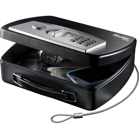 MASTER LOCK Coffre-fort Compact et Portable [Combinaison] [Câble de Fixation] P008EML - Idéal pour sécuriser petit électronique, passeports, argent