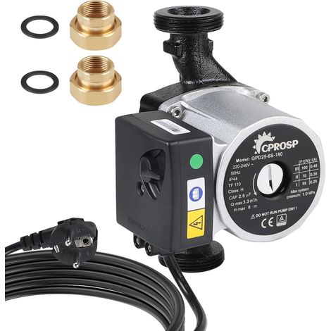 Circulateur Chauffage, Pompe de Chauffage à 3 Niveaux (55-70-100 W), Circulateur Eau Chaude Sanitaire 6 Mètres de Hauteur de Refoulement, Pompe Circulation Eau Chaude (1/5)