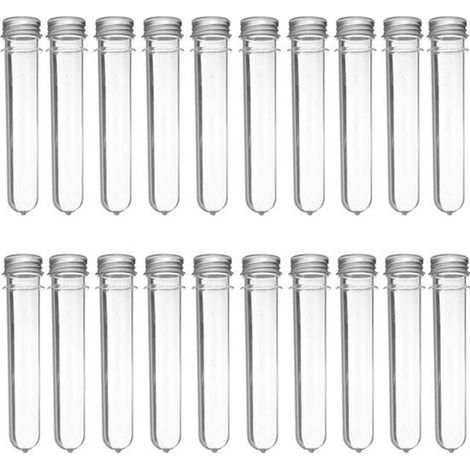 TEMPSA 20Pcs Tubes à Essai en Plastique Avec Bouchon en Métal 45ML (1/4)