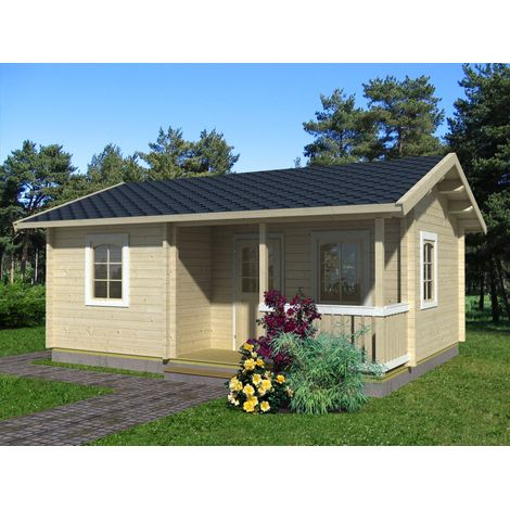 Abri de jardin en bois Sandra 21,5+3,7 m2 Naturel (1/4)
