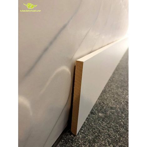 Madeinnature – Plinthe MDF blanche 68mm – Résistante à l’humidité – Prête à poser – Longueur 8 ML – Fabrication française