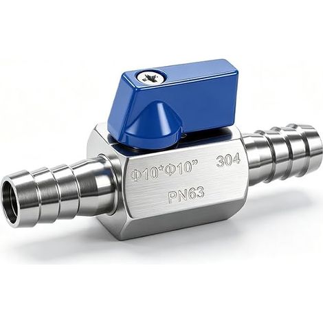Vanne À Bille À Barbe En Acier Inoxydable 304, 10 Mm, Commutateur De Fermeture (1/5)