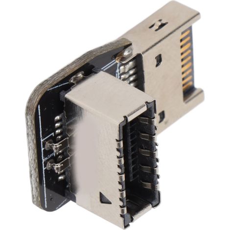 Adaptateur USB en façade, carte mère, USB 3.1, coude de direction à 90°, interface TYPE-E, connecteur TYPE-C en façade, câblage installé