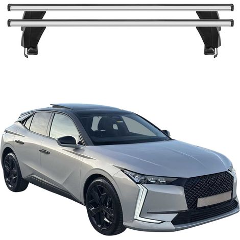 OMAC Dachträger Querträger Alu für DS 4 II 2021-2026 – Abschließbar – T-Nut – City-Crash-getestet – Max. 50 kg Silber (1/5)