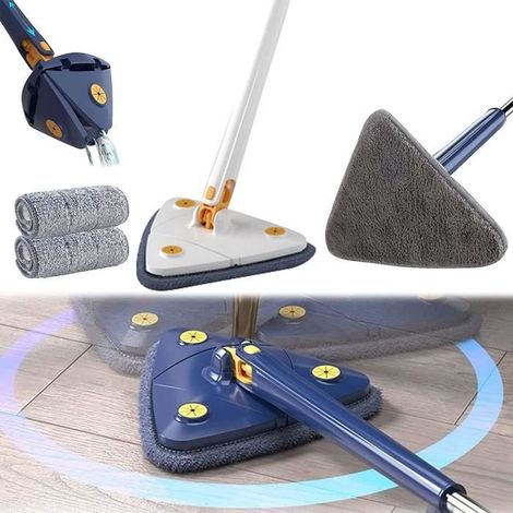 Balai de nettoyage triangulaire réglable rotatif à 180 degrés pour maison, mur, plafond, maison, sol, cuisine[1179] (1/4)