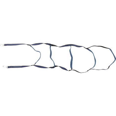 Échelle de corde d'embarquement portable et universelle à 5 marches avec boucle d'escalade pour bateau gonflable ou kayak (bleue) (1/5)