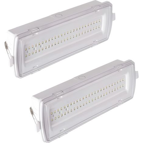 2 pz Lampada Emergenza Led Parete Incasso Luce Emergenza casa 4W Luce Fredda (1/5)