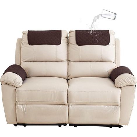 Ensemble de 4 coussins d'accoudoirs - Housse d'accoudoir de canapé - Housse d'accoudoir de fauteuil - Housse d'appui-tête - Protection antidérapante et rembourrée pour meubles (38 cm x 57 cm) - Motif (1/5)