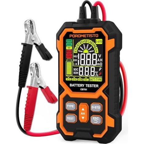 12V/24V (50-1999 CCA) Autobatterietester CBT01, Autobatterietester, Batterie, Spannungsmessung, CCA, SOC, SOH, Entspricht verschiedenen EN-, IEC-, SAE-, DIN-, CCA- und AH-Normen - (1/4)