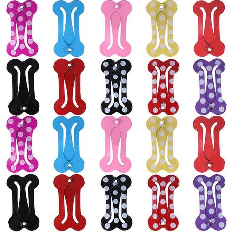 20 pinces à cheveux élégantes en forme d'os pour chiens (couleur aléatoire)-2x1cm