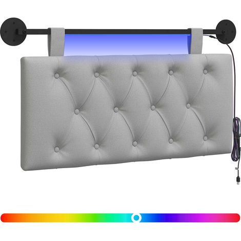 Maison Exclusive - Hängendes Kopfteil Mit LED Licht Wolkengrau St