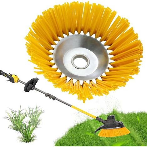 Spazzola per diserbo da 20 cm per decespugliatori. Spazzola professionale in nylon per giardino e giunture. (1/5)