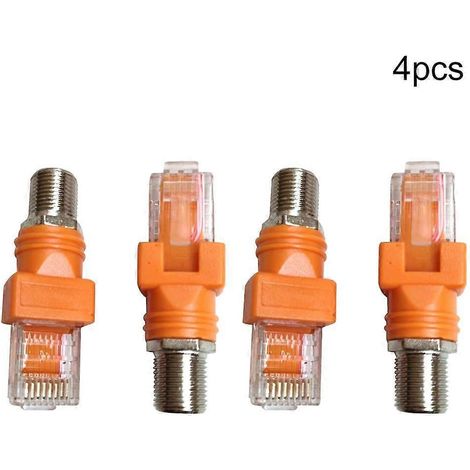 Lot de 4 adaptateurs coaxiaux RF F femelle vers RJ45 mâle pour testeur de ligne (1/5)
