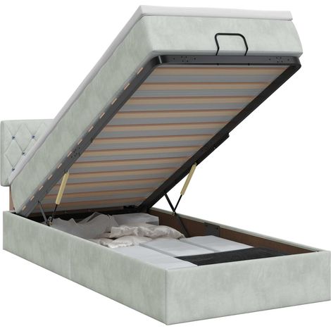 Maison Exclusive - Letto ottomano con materasso Grigio Chiaro 90 x 200 cm Velluto (1/5)
