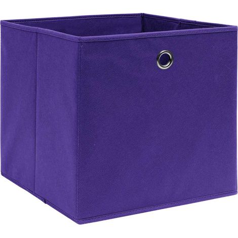 Maison Exclusive - Scatole Portaoggetti 10pz Viola 32x32x32 cm Tessuto (1/5)