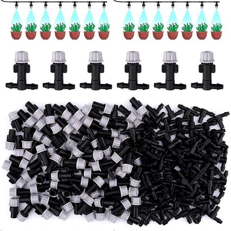 100 goutteurs d'irrigation réglables, kit d'irrigation micro-goutte avec émetteur réglable (1/5)