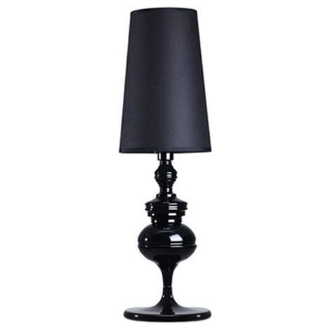 Petite lampe de table noire, idéale pour le salon, la chambre à coucher, la lecture ou le chevet (noir) (1/5)