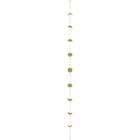 Moon Phase Wall Decor Moon Phase Hanging Garland Moon Bohemian Wall Art Boho Moon Hanging Ornaments with Metal Copper Chains for Wedding Party Home Wall Decorations (Gold) (1/5)
