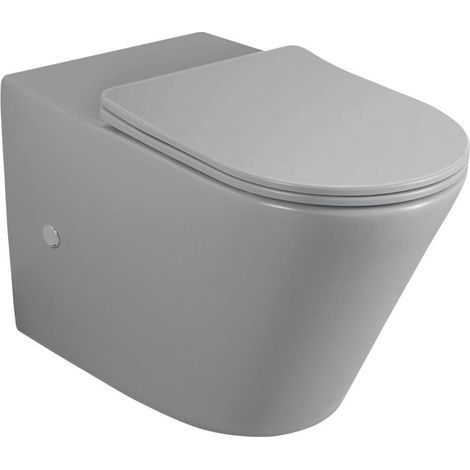 Sapho Paco - Inodoro combinado WC, desagüe vario, Rimless, gris PC1012GR-111
