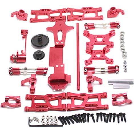 Para coche RC 1:14 144001 Kit de nivelación completo Piezas de repuesto de metal Asiento C Copa de dirección Brazo oscilante Brazo de transmisión