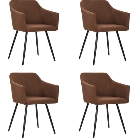 Sillas de comedor 4 unidades tela marrón vidaXL (1/5)