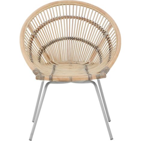 Interiors by Premier White Washed Natural Rattan Chair, Rustless Rattan Chair, Easy Cleaning Rattan Armchair (1/5)