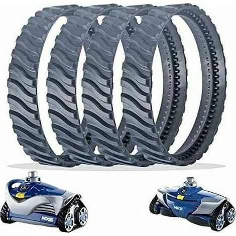 4 pistes de rechange noires pour nettoyeur de piscine, roue de piste de pneu R0526100, Compatible avec le nettoyage de piscine creusée Zodiac Baracuda MX6/MX8 (1/5)
