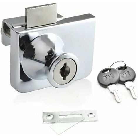 Cerradura para puerta de vidrio, cerradura para vitrina, cerraduras de seguridad de apertura simple o doble, para puertas de vidrio de 5-8 mm, llave independiente sin taladrar, aleación de zinc