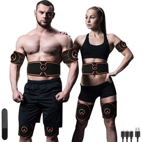 Cinturón estimulador muscular EMS, recargable, ajustable, para mujeres, uso abdominal, 18 niveles, cinturón ajustable de fortalecimiento abdominal de 109 cm (43 pulgadas) (1/5)