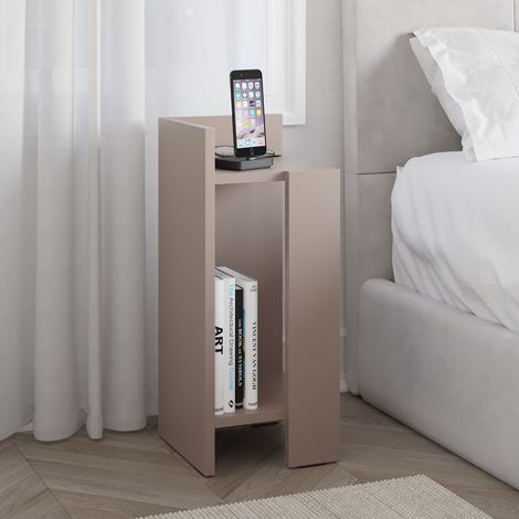 Decortie Elos Modern Bedside Table Left Module - Mocha Grey (1/5)